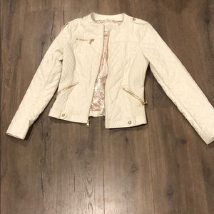 Faux leather, Guess, Cream, bomber, jacket